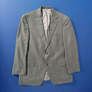 Hart Schaffner Marx Men’s Wool Houndstooth Blazer Jacket Brown Multi 44R USA